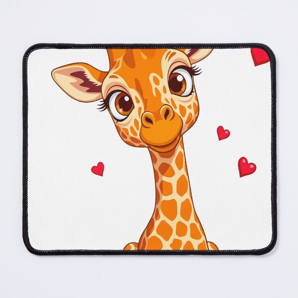 Item preview, Adorable Baby Giraffe Love Hearts Art, Cute Kawaii Baby Giraffe Hearts Design) designed and sold by Drindumentaria.