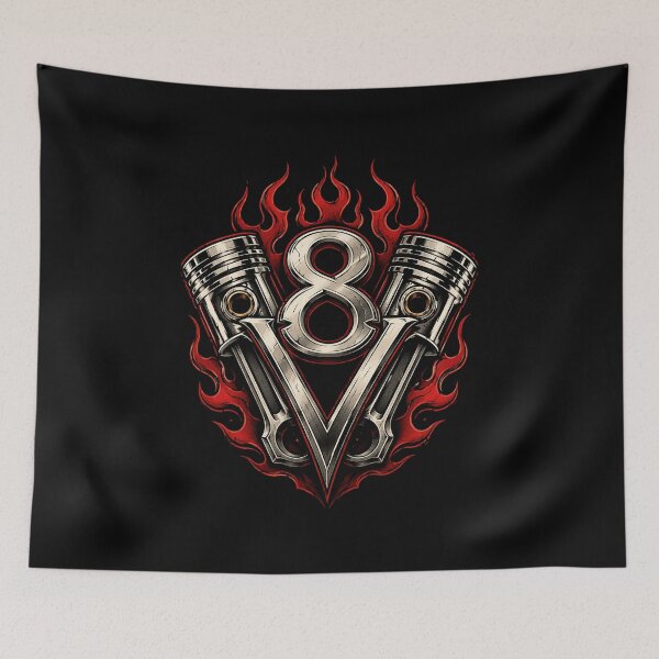 Item preview, V8 Engine Pistons and Flames Hot Rod Design designed and sold by Roadkill Creations.