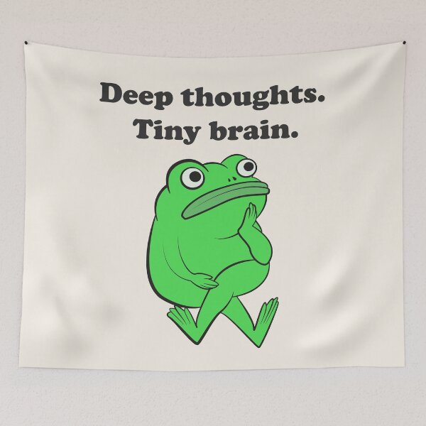 Item preview, Deep Thoughts Tiny Brain Funny Frog designed and sold by beboplab.