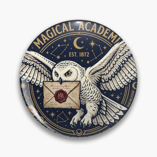Item preview, Dark Magical Academy Snowy Owl Acceptance Letter Crest Art designed and sold by KreonaTime.