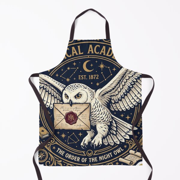 Item preview, Dark Magical Academy Snowy Owl Acceptance Letter Crest Art designed and sold by KreonaTime.