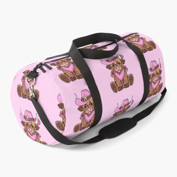 Item preview, Western Highland Cow Girl in Pink Cowboy Hat & Bows designed and sold by MiaBellaGirl.