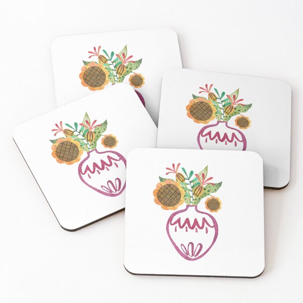 Item preview, Sunflower Bouquet in Pink Vase designed and sold by White Rabbit Design .
