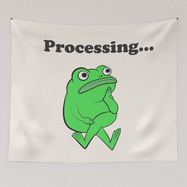Item preview, Processing Funny Frog Overthinking designed and sold by beboplab.