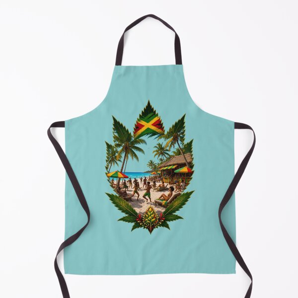 Item preview, Jamaican Beach Reggae Vibes Cannabis Leaf Art designed and sold by digitalbob60.