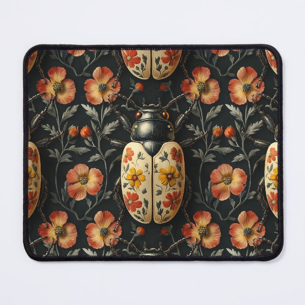 Item preview, Vintage Gothic Floral Poppy Beetle Pattern by Moose Disco designed and sold by MooseDisco.