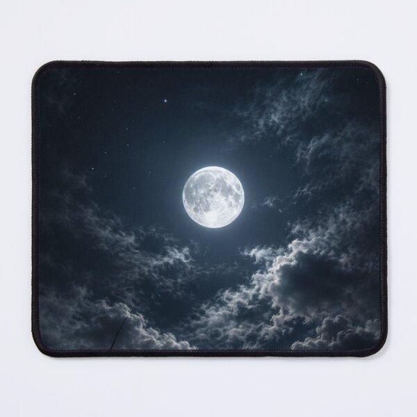 Item preview, Midnight Full Moon Glow in a Starry, Cloud-Filled Night Sky designed and sold by Astute-Artio-Photography.