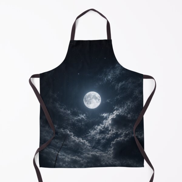 Item preview, Midnight Full Moon Glow in a Starry, Cloud-Filled Night Sky designed and sold by Astute-Artio-Photography.