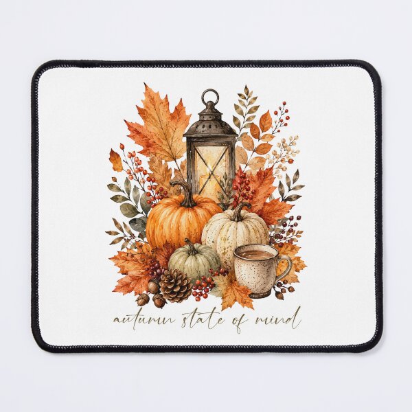 Item preview, Cozy Autumn State Of Mind Pumpkin Lantern Watercolor designed and sold by ElcastDesigns.