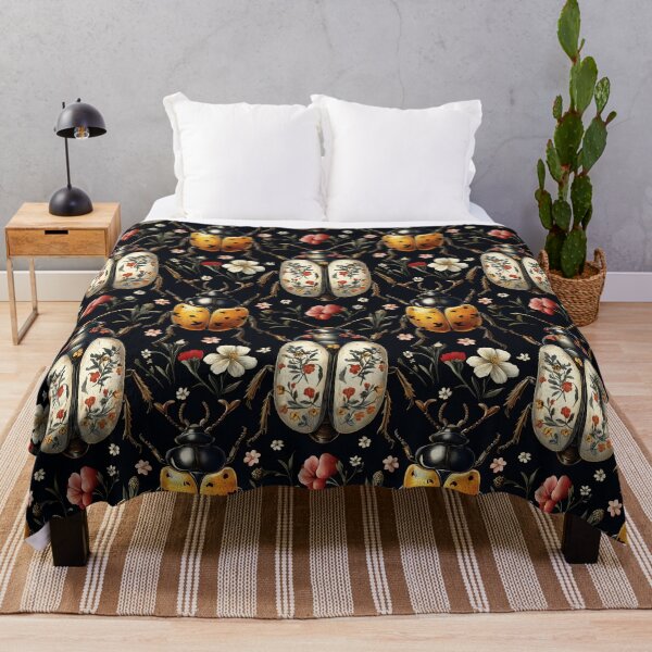 Item preview, Vintage Gothic Mixed Floral Beetle Pattern by Moose Disco designed and sold by MooseDisco.