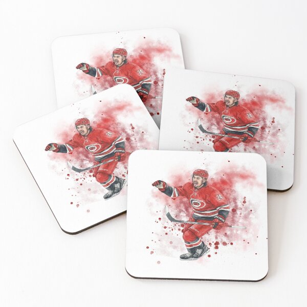 Item preview, Dynamic Red Ice Hockey Player Watercolor Splatter designed and sold by Cucuzeus.