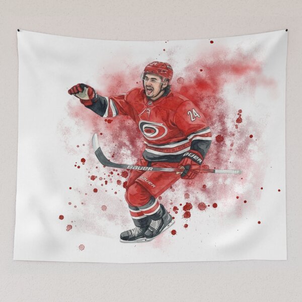 Item preview, Dynamic Red Ice Hockey Player Watercolor Splatter designed and sold by Cucuzeus.