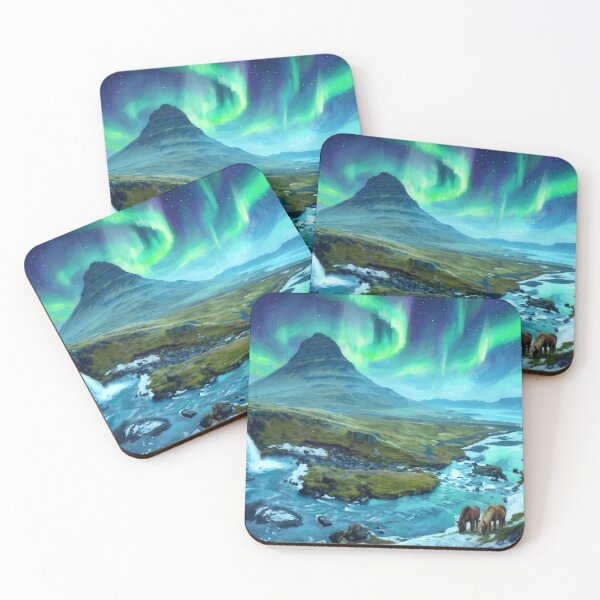 Item preview, Kirkjufell Iceland Northern Lights designed and sold by RedPeaStudio.
