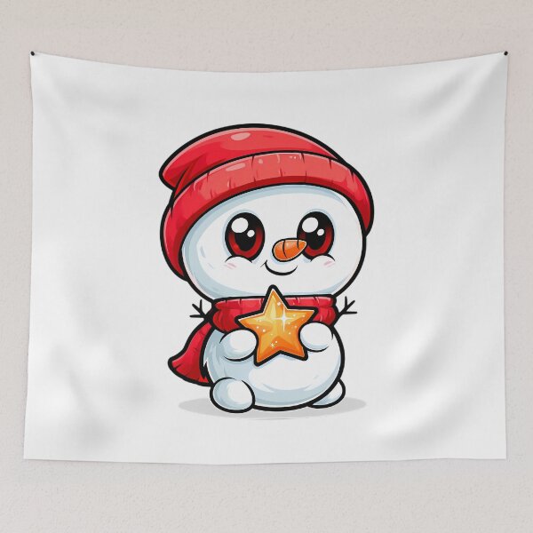 Item preview, Adorable Christmas Snowman Mascot designed and sold by Retro Whimsy.