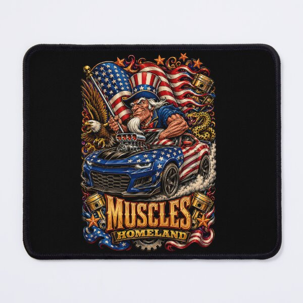 Item preview, Muscles of Homeland Uncle Sam Driving Muscle Car Design designed and sold by Roadkill Creations.