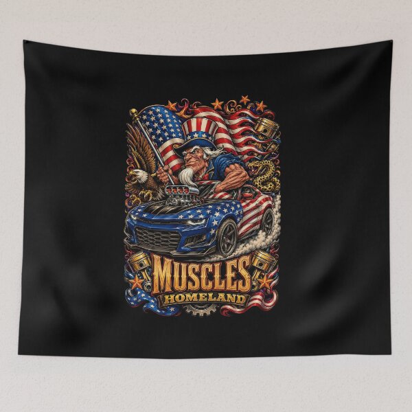 Item preview, Muscles of Homeland Uncle Sam Driving Muscle Car Design designed and sold by Roadkill Creations.