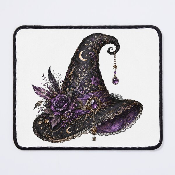 Item preview, Midnight Witch Hat – Purple Moon & Gothic Floral Magic designed and sold by Edenglow Prints & Peculiars.