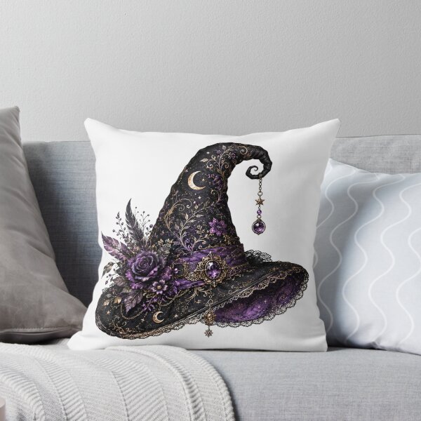 Item preview, Midnight Witch Hat – Purple Moon & Gothic Floral Magic designed and sold by Edenglow Prints & Peculiars.