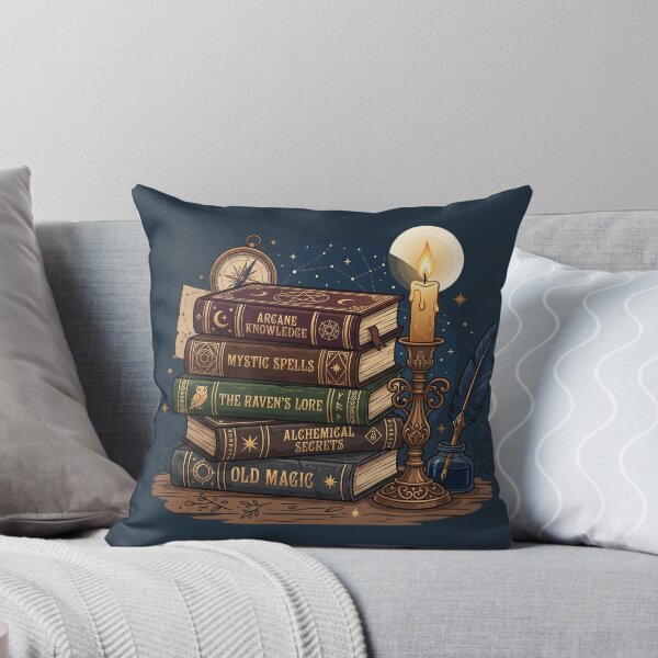 Item preview, Stack of Magical Spellbooks - Dark Academia Candle & Inkwell Art designed and sold by KreonaTime.