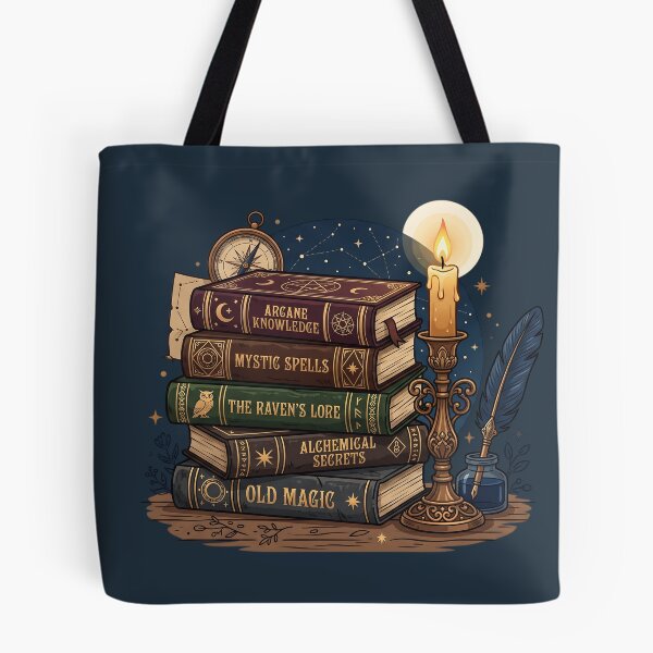 Item preview, Stack of Magical Spellbooks - Dark Academia Candle & Inkwell Art designed and sold by KreonaTime.