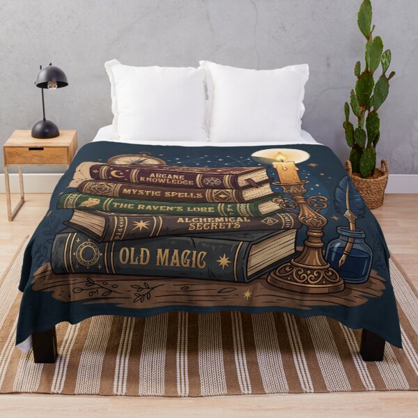 Item preview, Stack of Magical Spellbooks - Dark Academia Candle & Inkwell Art designed and sold by KreonaTime.