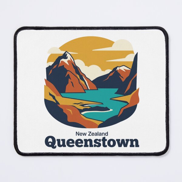 Item preview, Queenstown Fiordland Bold Retro Graphic Travel Art designed and sold by Inkworksbyshery.