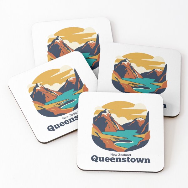 Item preview, Queenstown Fiordland Bold Retro Graphic Travel Art designed and sold by Inkworksbyshery.
