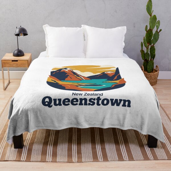 Item preview, Queenstown Fiordland Bold Retro Graphic Travel Art designed and sold by Inkworksbyshery.