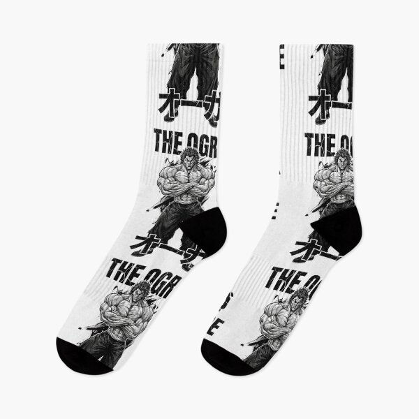 Item preview, Yujiro Hanma The Ogre Anime Martial Arts Black and White Vintage Design designed and sold by FreakToons.