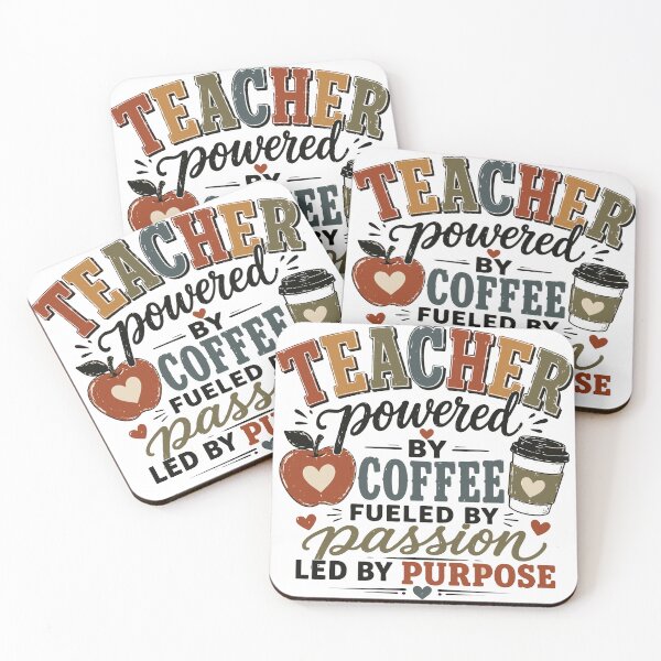 Item preview, Teacher Powered by Coffee Fueled by Passion Led by Purpose designed and sold by Sunday.Supply.