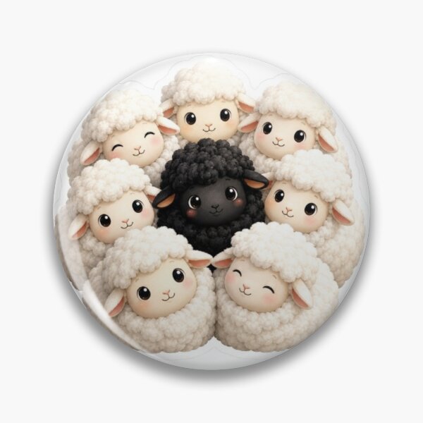 Item preview, Flock of Sheep with Black Sheep designed and sold by Snurly.