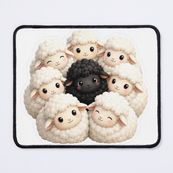 Item preview, Flock of Sheep with Black Sheep designed and sold by Snurly.