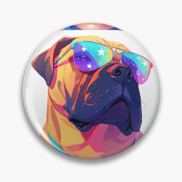 Item preview, Colorful Bullmastiff puppy dog designed and sold by MendaciousMina.
