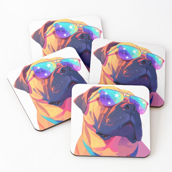 Item preview, Colorful Bullmastiff puppy dog designed and sold by MendaciousMina.