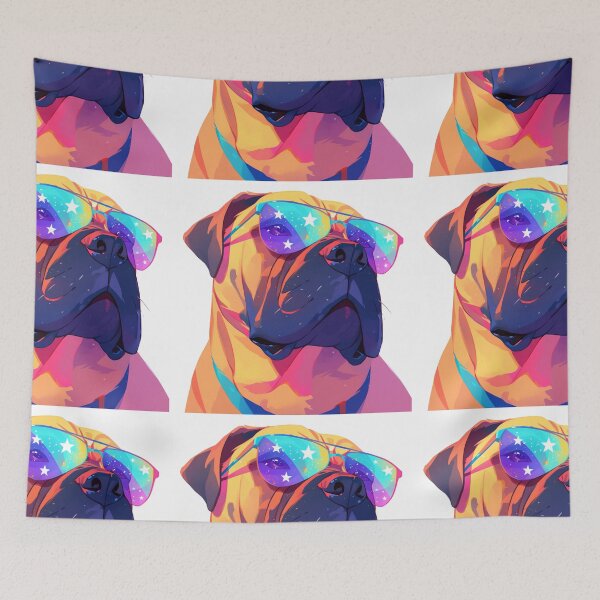 Item preview, Colorful Bullmastiff puppy dog designed and sold by MendaciousMina.