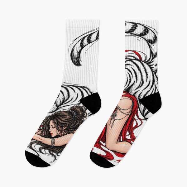 Item preview, White Tiger & Scarlet Muse – Dark Fantasy Art designed and sold by ravuh.