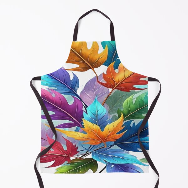 Item preview, Nature's Colorful Dance, Rainbow Feathers and Leaves - Colorful Art with Autumn Leaves and Multicolored Feathers designed and sold by RAYBIL.