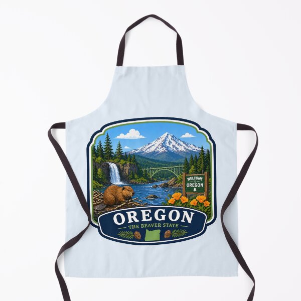 Item preview, Oregon - Beaver State, Waterfall, Mountain & Forest designed and sold by Myra365Art.
