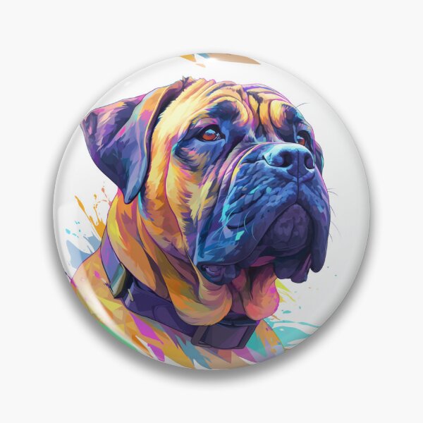 Item preview, Colorful Bullmastiff puppy dog designed and sold by MendaciousMina.