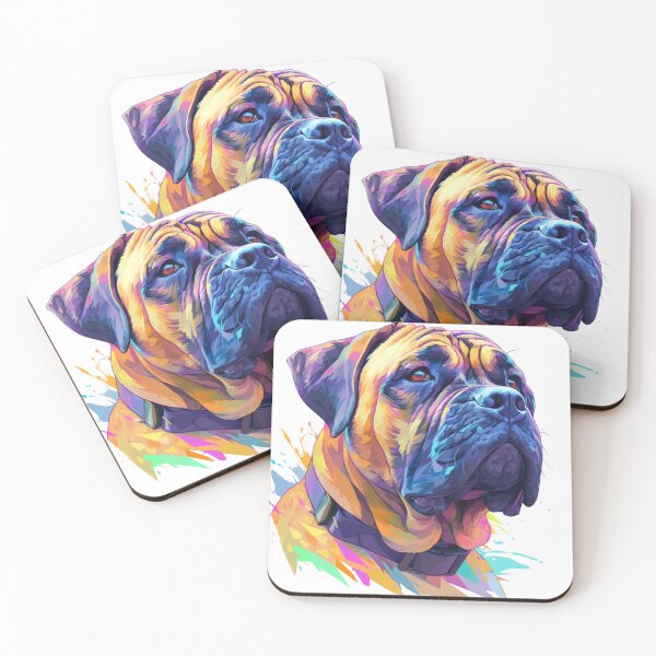 Item preview, Colorful Bullmastiff puppy dog designed and sold by MendaciousMina.