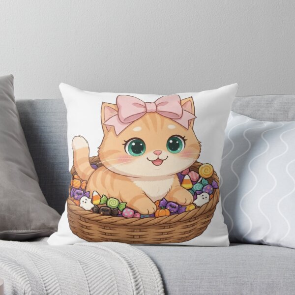Item preview, Cute Halloween Cat Candy Basket Trick Or Treat designed and sold by Moody Vibes Studio.