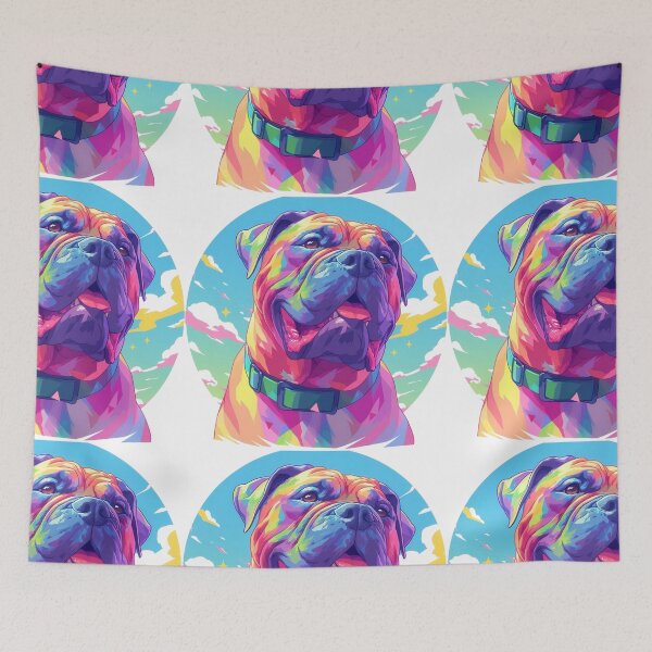 Item preview, Colorful Bullmastiff puppy dog designed and sold by MendaciousMina.
