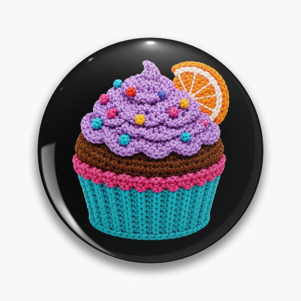 Item preview, Crochet-Style Orange Garnish Cupcake Print Black Shapes Mania designed and sold by Shapes-Mania.
