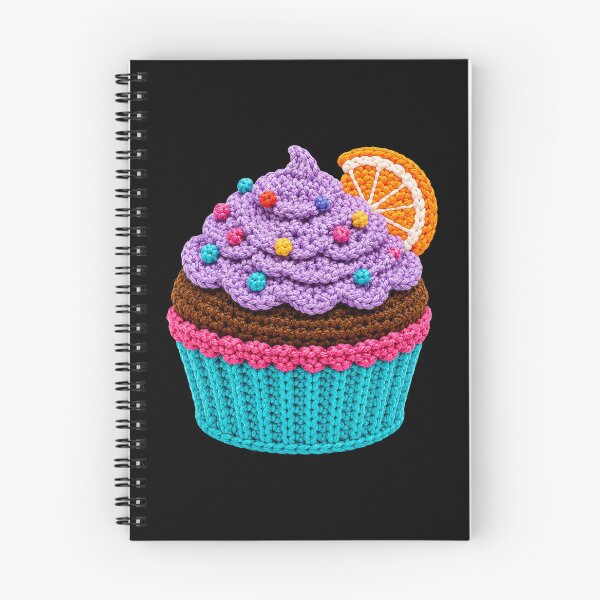 Item preview, Crochet-Style Orange Garnish Cupcake Print Black Shapes Mania designed and sold by Shapes-Mania.