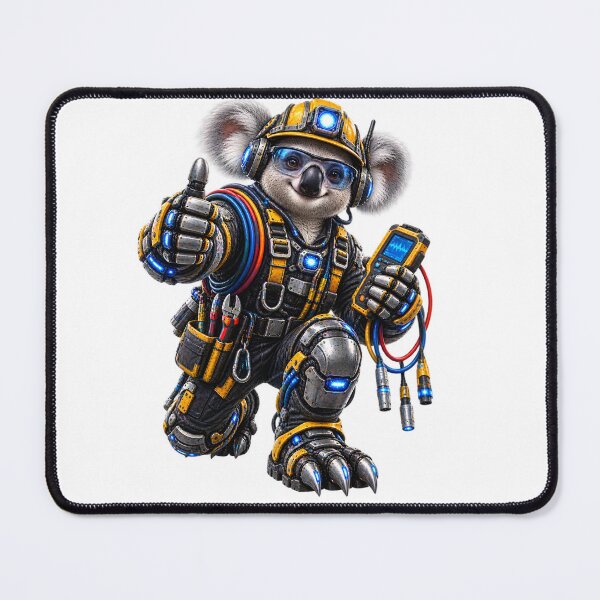 Item preview, Steel Koala Industrial Cable Technician – Mechanical Electrician Worker designed and sold by SteelCoat Studio.