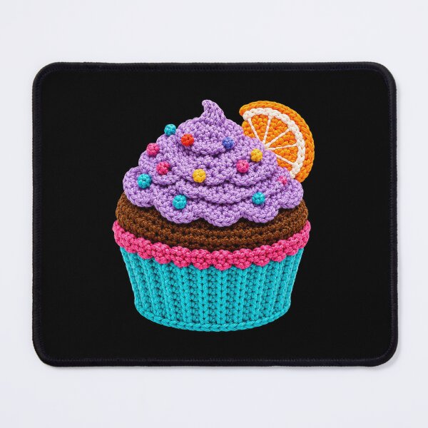 Item preview, Crochet-Style Orange Garnish Cupcake Print Black Shapes Mania designed and sold by Shapes-Mania.