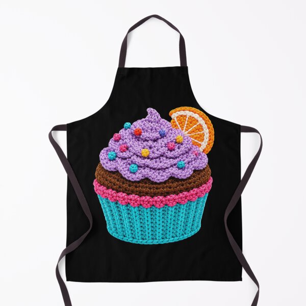 Item preview, Crochet-Style Orange Garnish Cupcake Print Black Shapes Mania designed and sold by Shapes-Mania.
