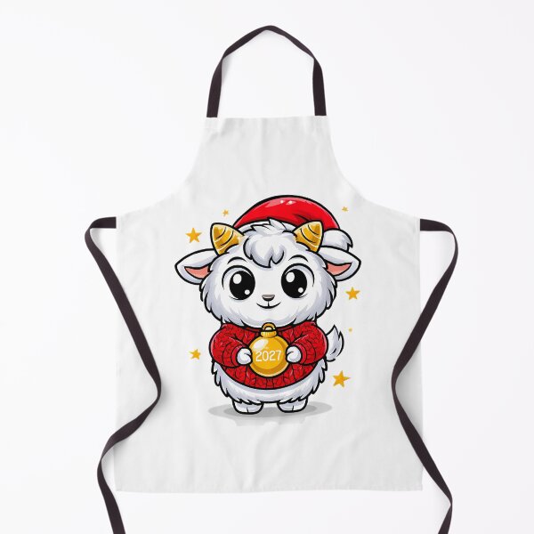 Item preview, Fluffy White Christmas Goat Mascot designed and sold by Retro Whimsy.