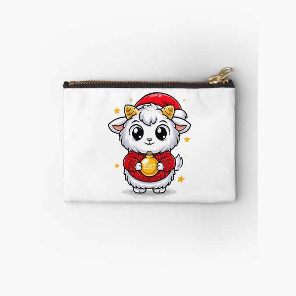 Item preview, Fluffy White Christmas Goat Mascot designed and sold by Retro Whimsy.