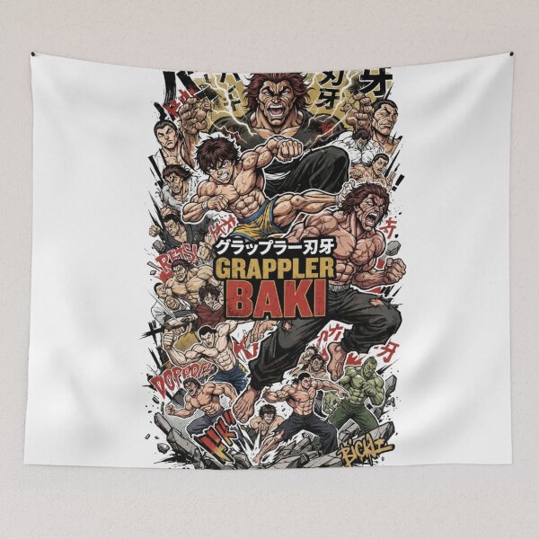 Item preview, Baki Hanma Grappler Anime Characters Collage designed and sold by FreakToons.